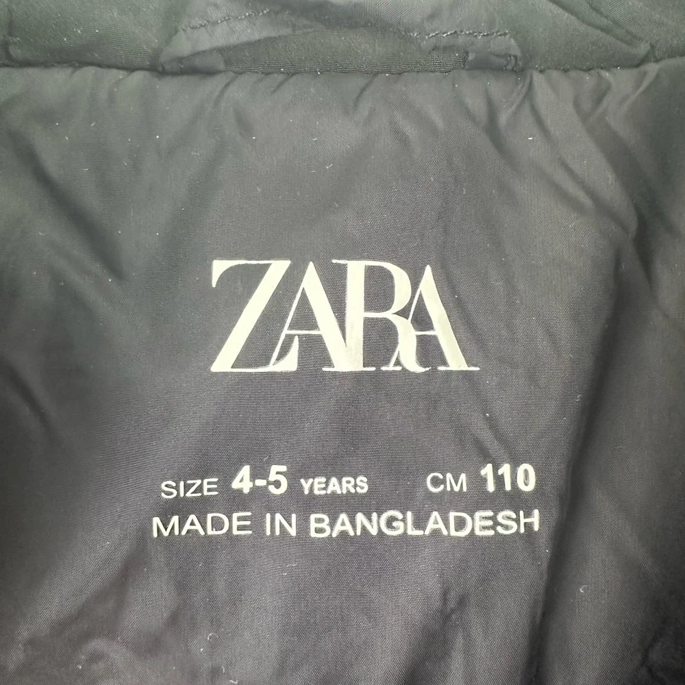 Zara Kids Toddler Black Puffer Winter Zip Coat Size 4-5 years‎